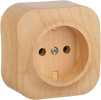 Розетка без заземления накладная Legrand Quteo 1-м. дерево картинка